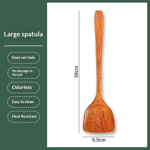 Husholdning Langt Håndtak Tre Kokespatel Egnet For Non S 35cm