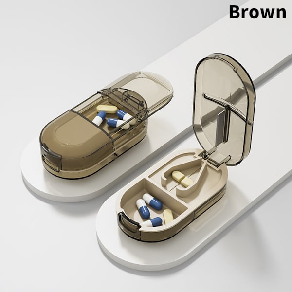 2 i 1 piller Medisinknuser Kvern Kvernkvern Mini Brown