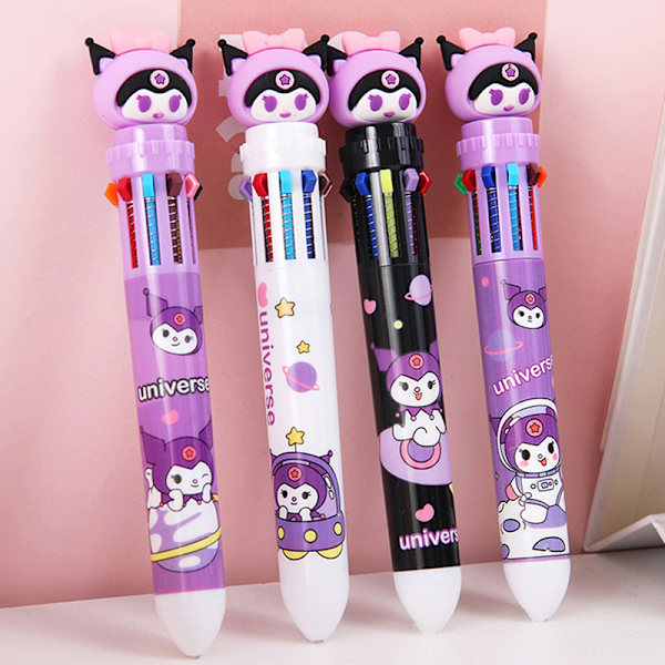 e Cartoon Kuromi 10 färg kulpenna Kawaii 0,7 mm multi penna A1