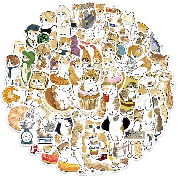 64st e Cat Sticker Djurdekaler Barnleksaker Scrapbook Laptop Gr