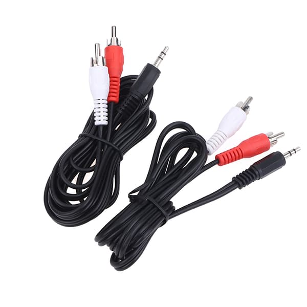 3,5 mm jack til 2 RCA stereo 3,5 mm han til 2RCA han koaksial Aux 180CM