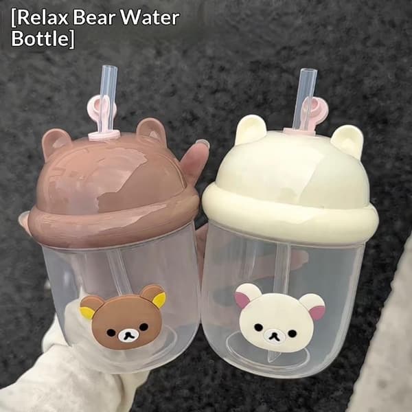 1 stk Kawaii Rilakkuma plast sugerørkopp e student melkekopp tonn A2