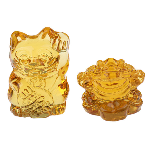 Gul krystal Feng Shui Lucky Cat Fortune Frog Gift Home Deco Fortune Frog