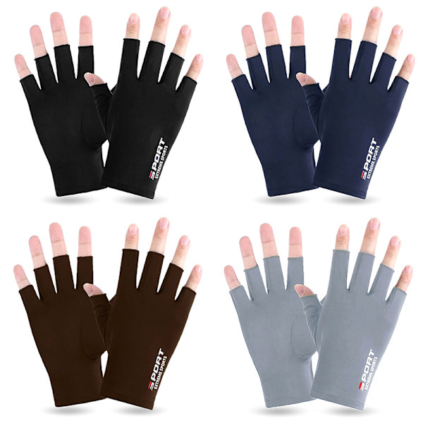Anti-UV Herr Dam Fiskehandskar Antisladd Spring Summer Ice Co Light gray