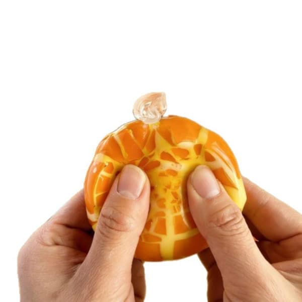 Simulering Krispig Apelsin Squishy Långsam Återhämtning Dekompression För Orange