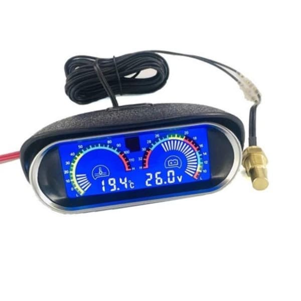 Bil lastebil 2 I 1 LCD-måler vanntemperaturmåler + voltmeter W A2