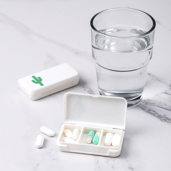 3Grids Mini Pille Etui Plast Reise Medisin Box e Lite bord Letter