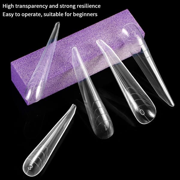 30/150 st/låda Böjda Stiletto Kloformade Nagelformar för Finger 150Pcs