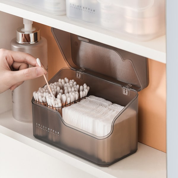 Makeup Organizer -kosmetiikkasäilytyslaatikko, jossa on 2 case White1