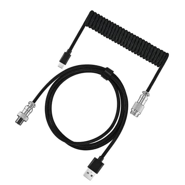 USB Typ C Spiralkabel för Mekaniskt Tangentbord Max Aviation Co A2