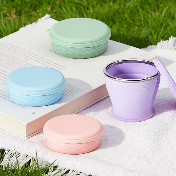 Vikbar silikonmugg Pink
