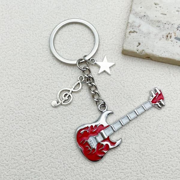 Hiphop Rock Gitarr Nyckelring Cool Mode Punk Harajuku Musik Nyckelring A2