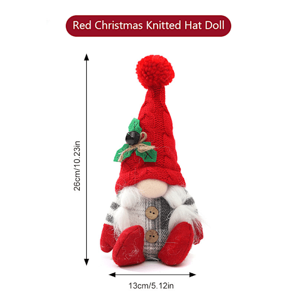 Faceless Old Man Christmas Doll Creative Window Display Decorat red