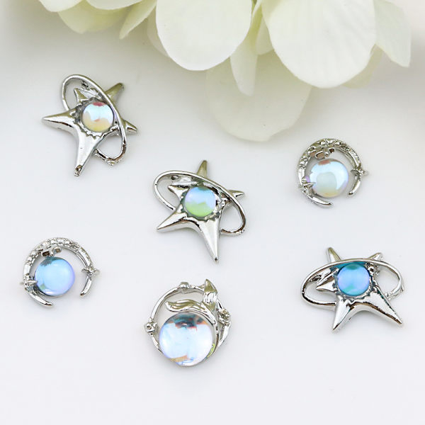 5 Stk Nail Diamond Nail Art Decor Flash Mermaid Bead Diamond Sta A6