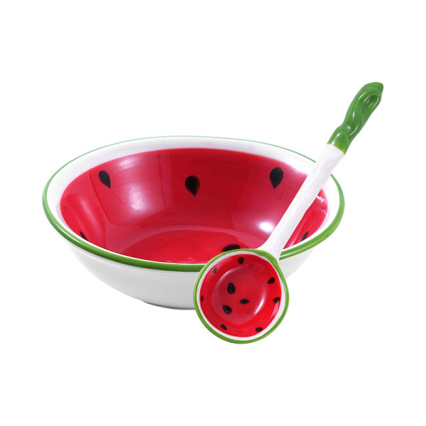 Jordbær vannmelonformet bolle skje Keramisk fruktmønster S C
