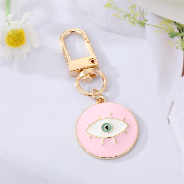 Rund Evil Eye Keychain Nyckelring för vänner par Boho Blue A5