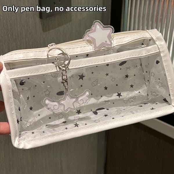 e Transparent Pennfodral Stor Kapacitet Student Brevpapper Dragkedja A