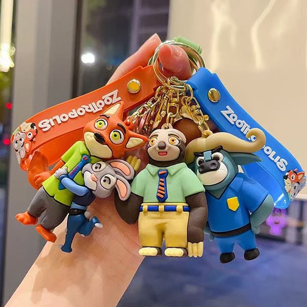 Judy Hopps Nick Wilde Anime Perifer Crazy Zootopia Nøkkelring A3