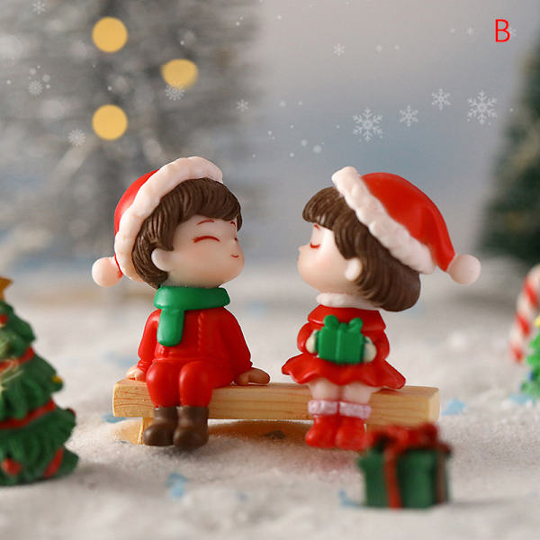 1 Par e Mini Lovers Par Miniature Landskab DIY Ornament Ch B