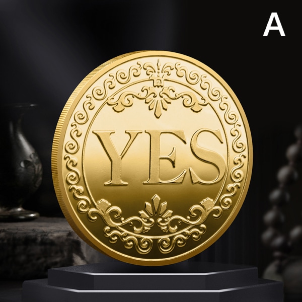 Diameter 4cm Mynt JA eller NEI Ta avgjørelse Minneplating A