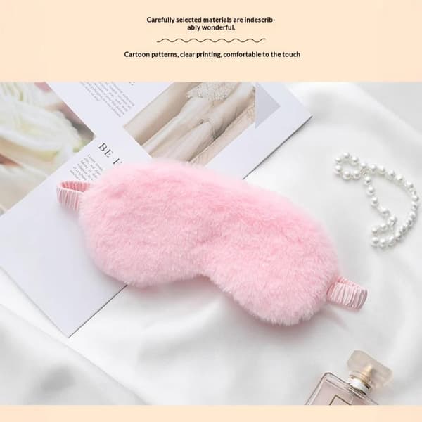 Sovmask Sovögonbindel Mjuk Plysch Ögonmasker för Tu Pink 1pc
