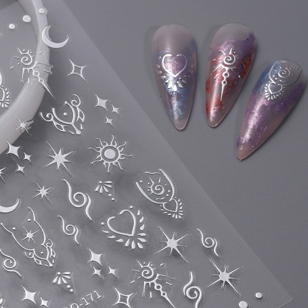 Boho Vintage Bronzing Moon Sun Totem Nail Art Stickers Manikyr A4