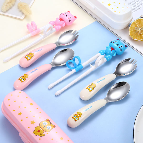 Sarjakuva Lapset syövät Harjoituskepit Baby Learning Tableware st Donut