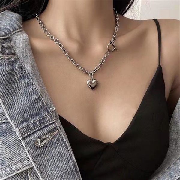 Ny design mode hjärta hängande för kvinnor charm kedja halsband Bracelet
