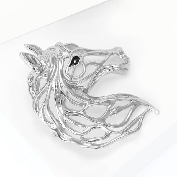 Trendy legering hestebroser for kvinner dyrenåler uformell fest Silver