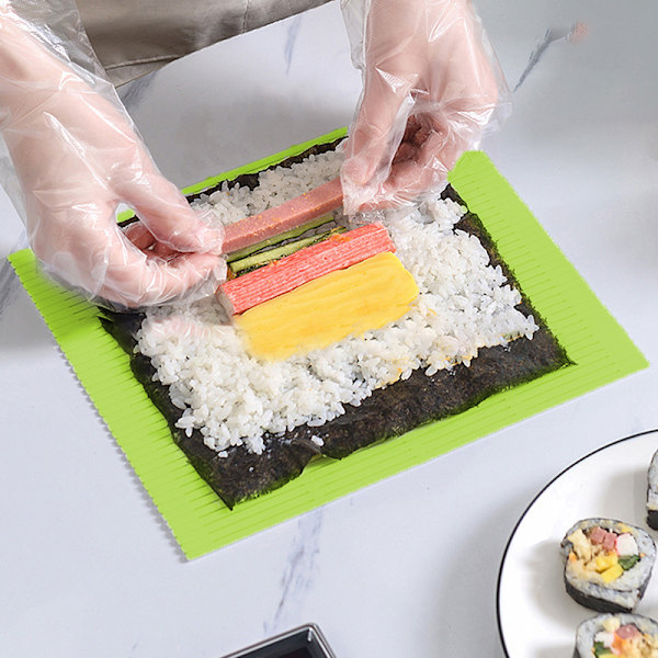 GRÖN DIY Silikon Sushi Rullmatta Återanvändbar Sushi Ris Rull M