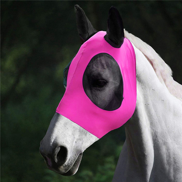 Anti-Fly Mesh Equine Mask Horse Mask Stretch Bug Eye Horse Fly Pink