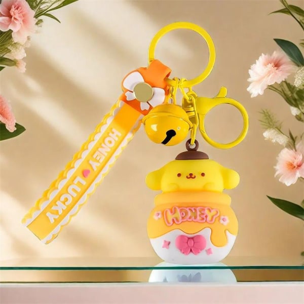 Sanrio Kuromi Cinnamoroll Melody Honning Jar Nøkkelring Bag Anheng Yellow