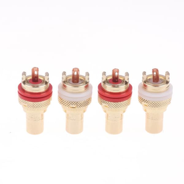 2/4 stk RCA Jack Plug CMC RCA-kontakt for høyttalerterminaler eller Wi 1Pair