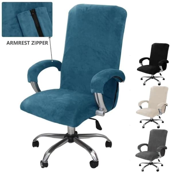 Slitstarkt och dammtätt stolsöverdrag 1 par stretchtyg Grey L