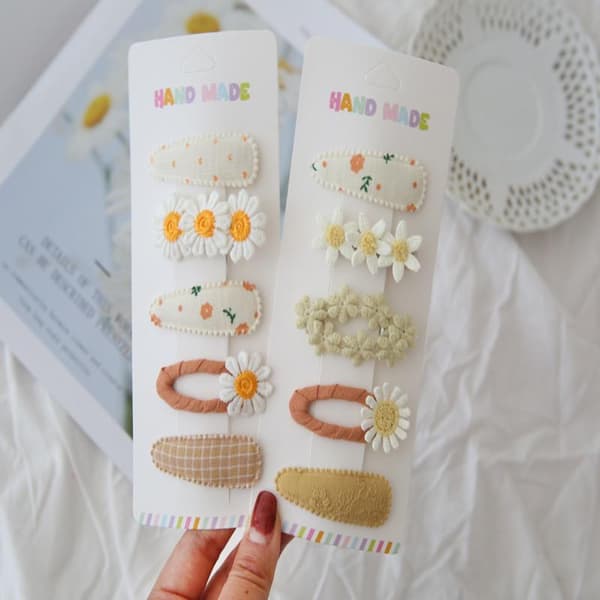Hårnåle 5 stk. BB-clips sæt pastel blomsterhårspænder til piger StyleB