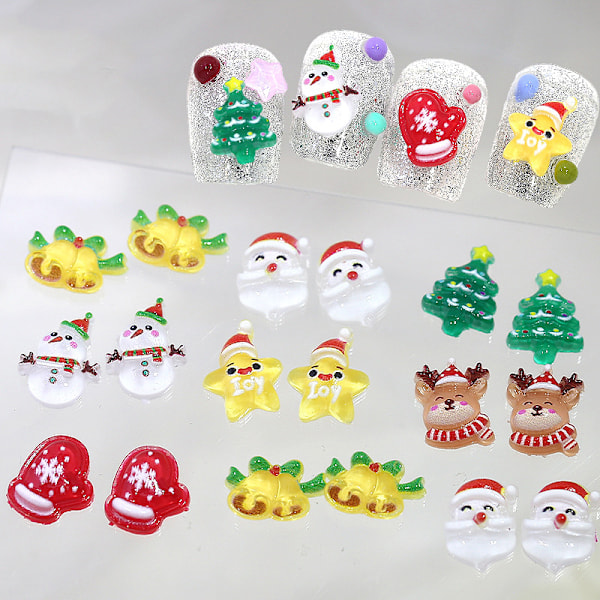Jultema Julmotiv Nagelkonst Dekoration Charm Nagel Smycken Dekoration N5