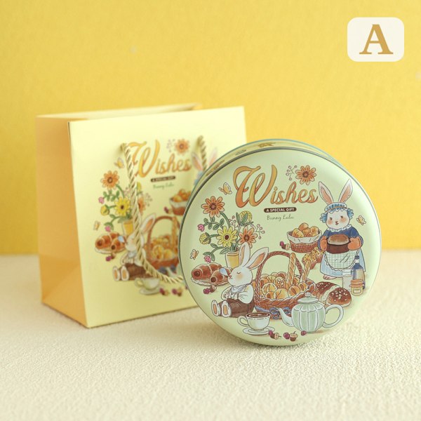 Ny håndmalet Illustration Tin Box smykker Candy Wedding Fa B