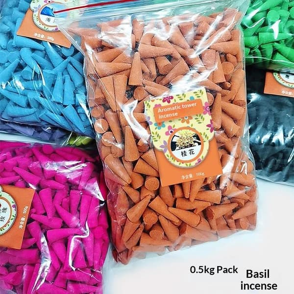 500g Tilbageløbs Røgelseskogler Aroma Langvarig Deodoriserende Kegle A23 500g
