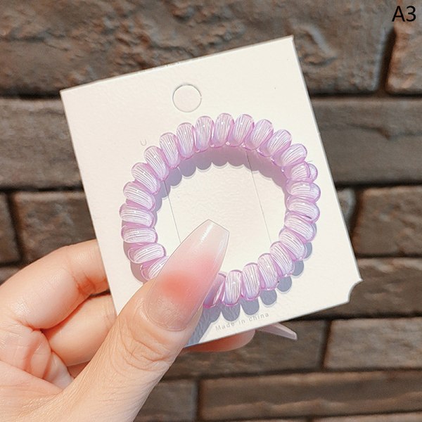 n Temperament Phone Line Lady's Hairband Transparent Jelly Colo Light purple