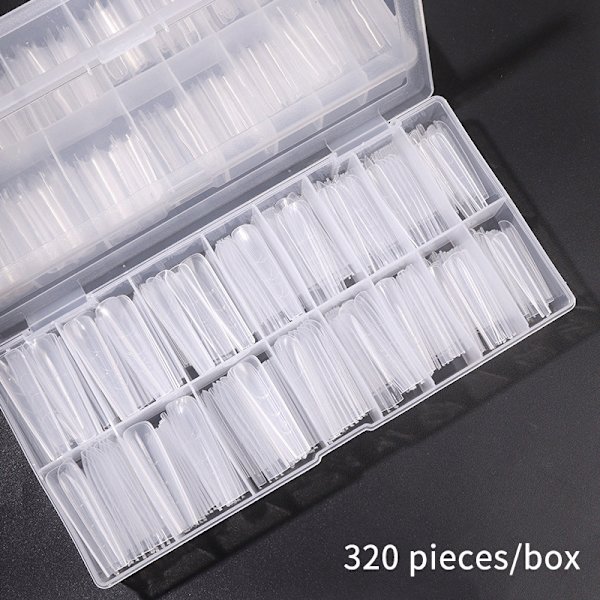 320 st/låda Sandwich Dual Nail Forms Extensions Dual Forms Coffi