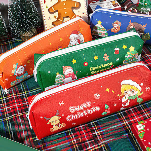 Kawaii Julpennfodral Stor Kapacitet Pennförvaringsväska 1pc random