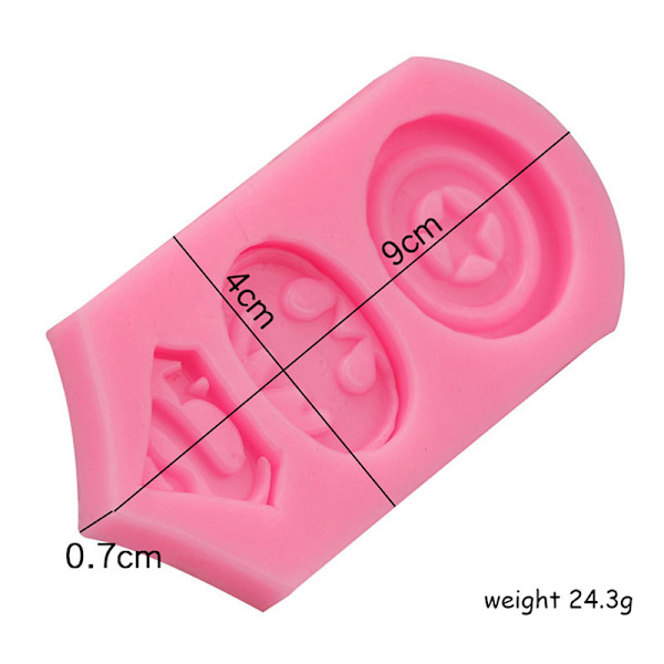 Mini Cartoon Hero Silikonform Rosa harpiks eller sjokoladeform Pu pink