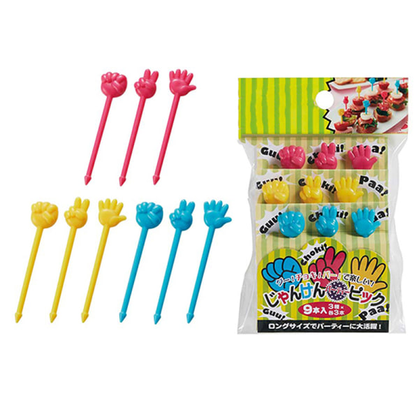 9 stk Mini Kids Animal Fruit Picks Forks Matboks Tilbehør De card package