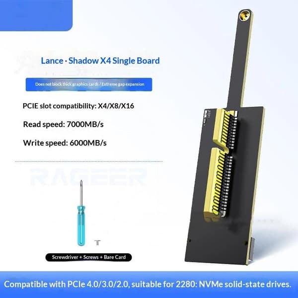 1 kpl PCIe Gen4 X1 - M2 NVMe SSD -sovitinkortti 16 Gbps suurnopeus A1