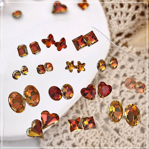 30 st 3D glänsande platt botten inläggningar strass Nail Art Decorati C