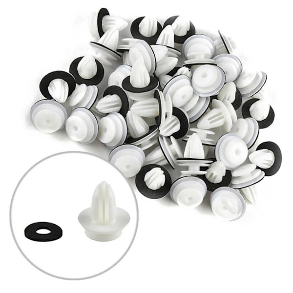 50/100 stk Bildør Panel Clip M/Tetningsring Auto Holder Rask 100PCS