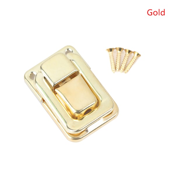 Liten vinkista i trä, presentask, låda, växelspärr, resväska Gold