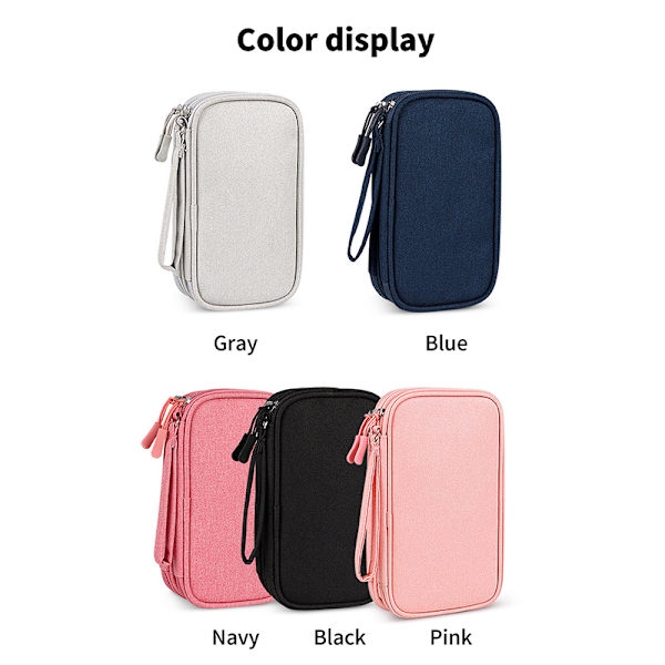 Wire Bag Travel Bärbar lagring Datakabel Organizer hörlurar Gray L