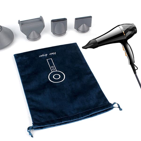 Stor flanellpose med snøre Hårtørrerpose Rejsetaske Ho Light gray