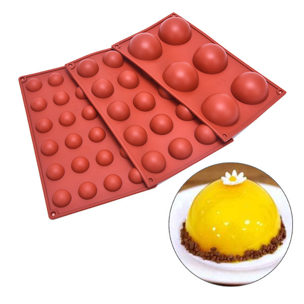 Halvboll Silikonpudding Choklad Form Tårtadekor Baki A